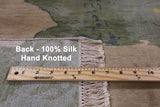 Abstract Persian Pure Silk Handmade Area Rug - 7' 10" X 9' 11" - Golden Nile