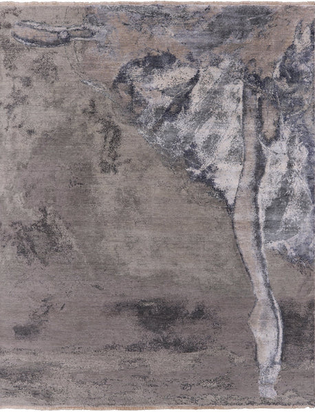 Ballerina Ballet Dancer Design Modern Hand Knotted Wool & Silk Rug - 8' 0" X 10' 3" - Golden Nile