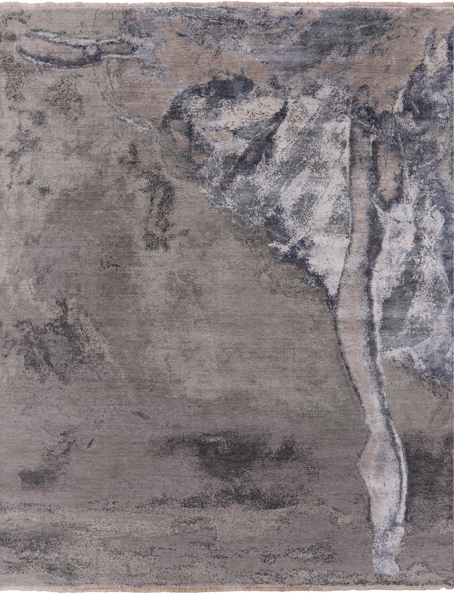 Ballerina Ballet Dancer Design Modern Hand Knotted Wool & Silk Rug - 8' 0" X 10' 3" - Golden Nile