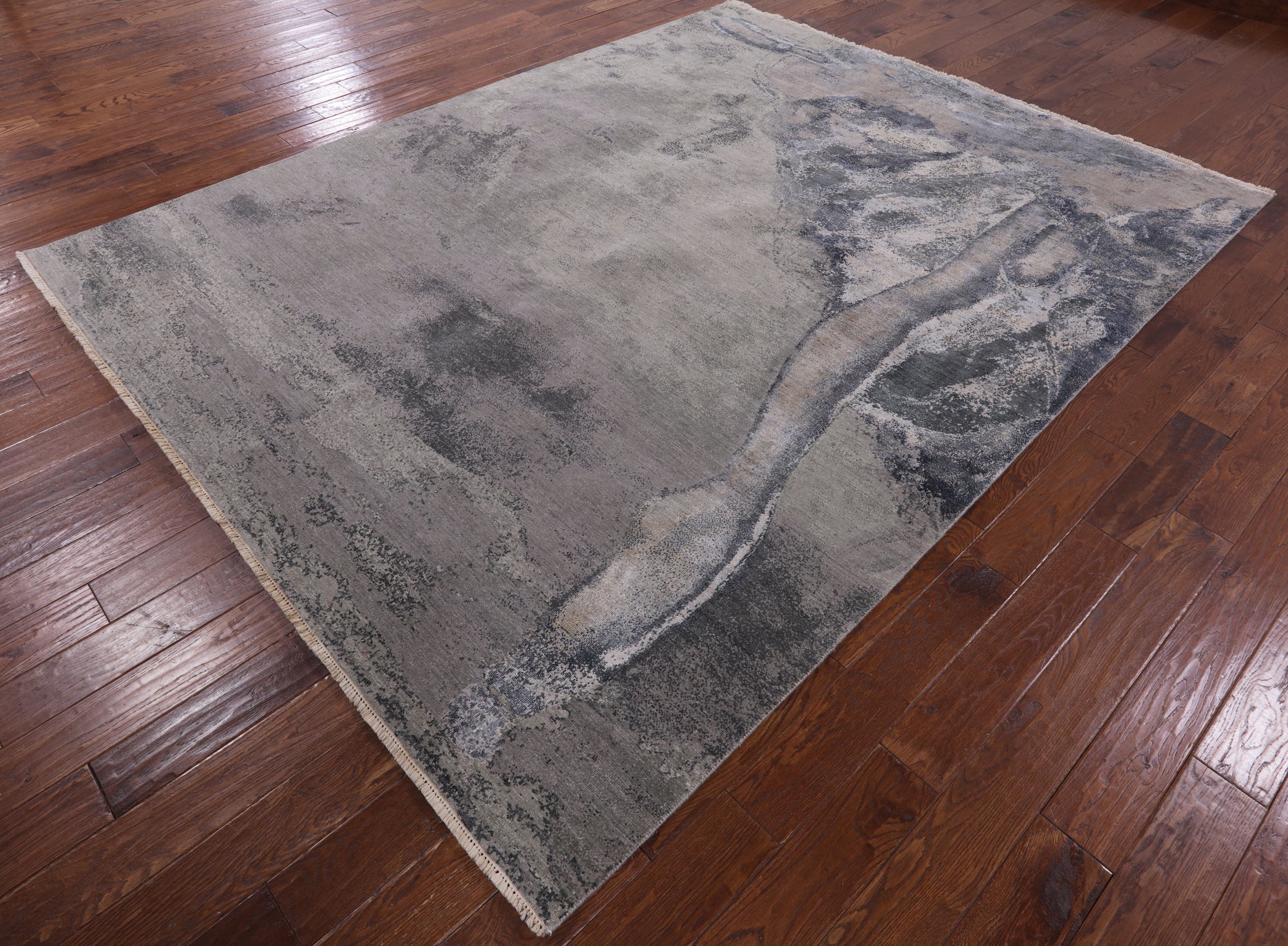 Ballerina Ballet Dancer Design Modern Hand Knotted Wool & Silk Rug - 8' 0" X 10' 3" - Golden Nile