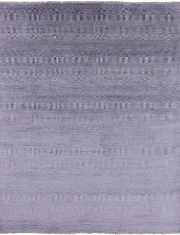 Grey Savannah Grass Handmade Wool & Silk Area Rug - 8' 1