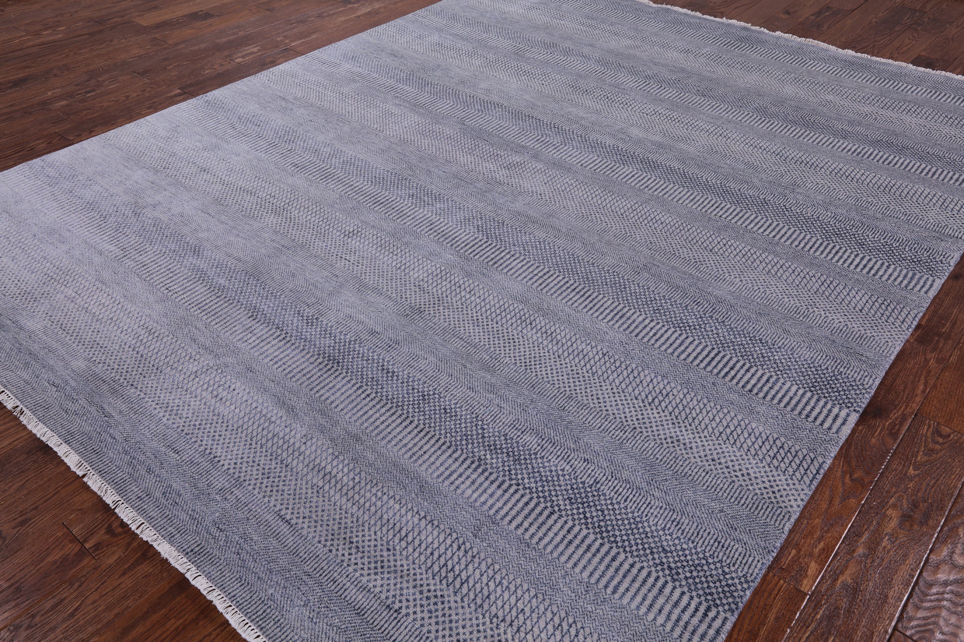 Grey Savannah Grass Handmade Wool & Silk Area Rug - 8' 1" X 10' 2" - Golden Nile