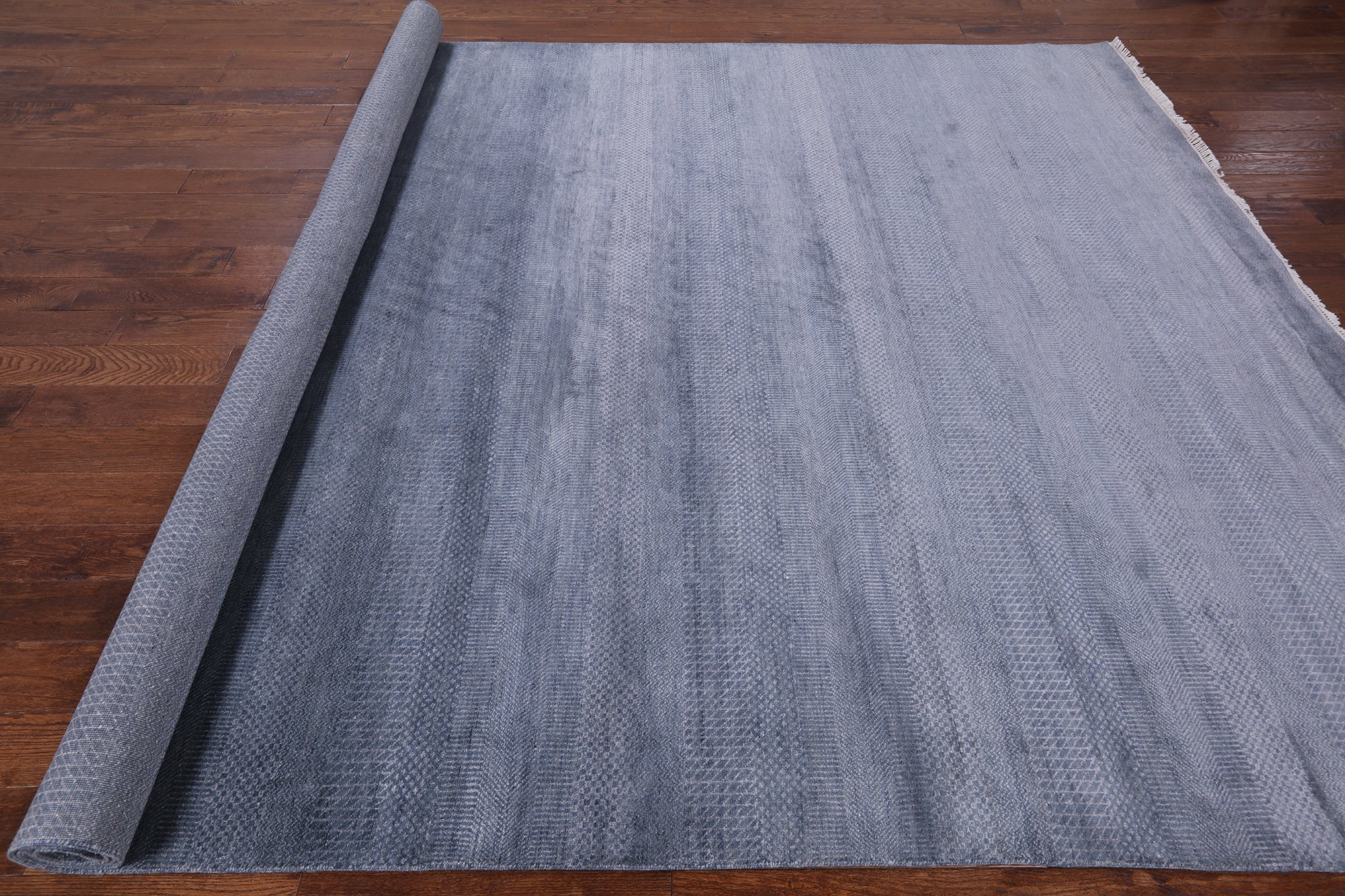 Savannah Grass Hand Knotted Wool & Silk Area Rug - 9' 0" X 12' 4" - Golden Nile