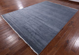 Savannah Grass Hand Knotted Wool & Silk Area Rug - 9' 0" X 12' 4" - Golden Nile