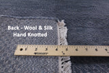 Savannah Grass Hand Knotted Wool & Silk Area Rug - 9' 0" X 12' 4" - Golden Nile