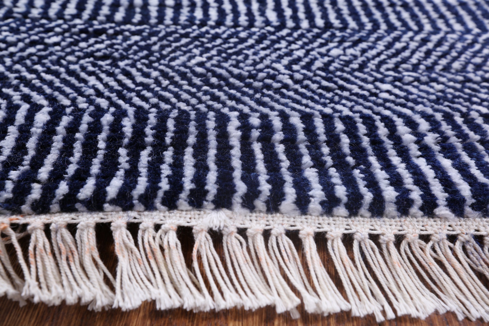 Blue Savannah Grass Handmade Wool & Silk Area Rug - 8' 0" X 10' 3" - Golden Nile