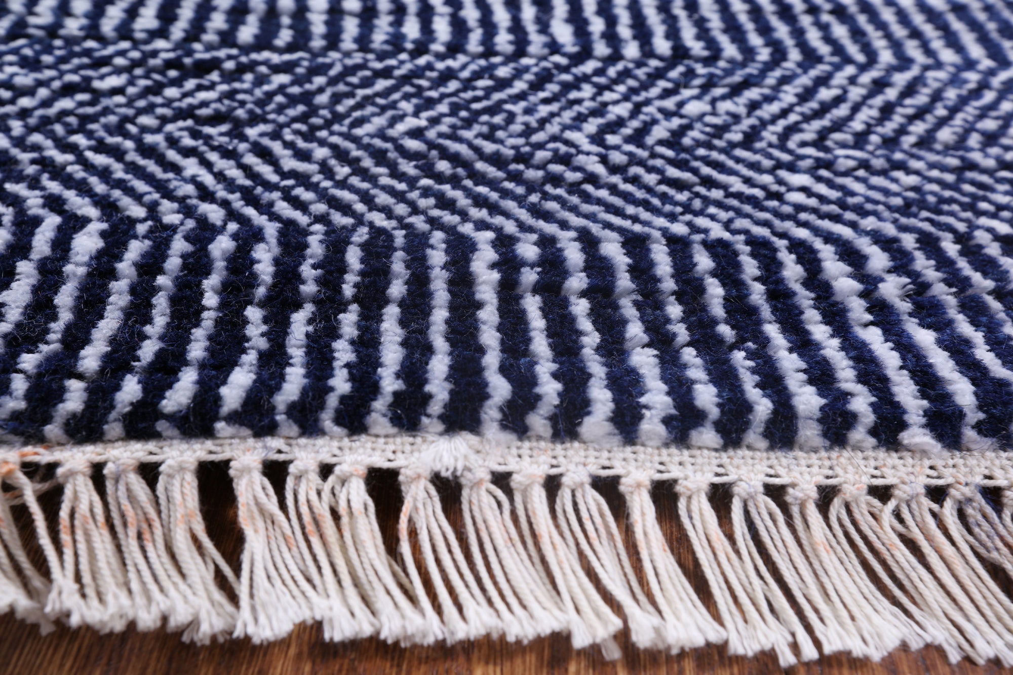 Blue Savannah Grass Handmade Wool & Silk Area Rug - 8' 0" X 10' 3" - Golden Nile