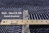 Blue Savannah Grass Handmade Wool & Silk Area Rug - 8' 0" X 10' 3" - Golden Nile