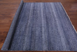 Blue Savannah Grass Handmade Wool & Silk Area Rug - 8' 0" X 10' 3" - Golden Nile
