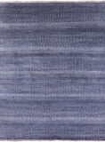 Blue Savannah Grass Handmade Wool & Silk Area Rug - 8' 0" X 10' 3" - Golden Nile