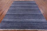 Blue Savannah Grass Handmade Wool & Silk Area Rug - 8' 0" X 10' 3" - Golden Nile