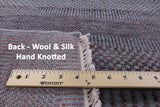 Grey Savannah Grass Hand Knotted Wool & Silk Area Rug - 9' 11" X 14' 3" - Golden Nile