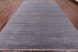 Grey Savannah Grass Hand Knotted Wool & Silk Area Rug - 9' 11" X 14' 3" - Golden Nile