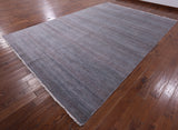 Grey Savannah Grass Hand Knotted Wool & Silk Area Rug - 9' 11" X 14' 3" - Golden Nile