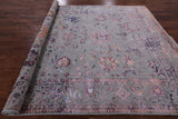 Grey Persian Wool & Silk Handmade Area Rug - 9' 0" X 12' 1" - Golden Nile