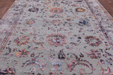 Grey Persian Wool & Silk Handmade Area Rug - 9' 0" X 12' 1" - Golden Nile