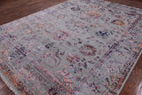 Grey Persian Wool & Silk Handmade Area Rug - 9' 0" X 12' 1" - Golden Nile