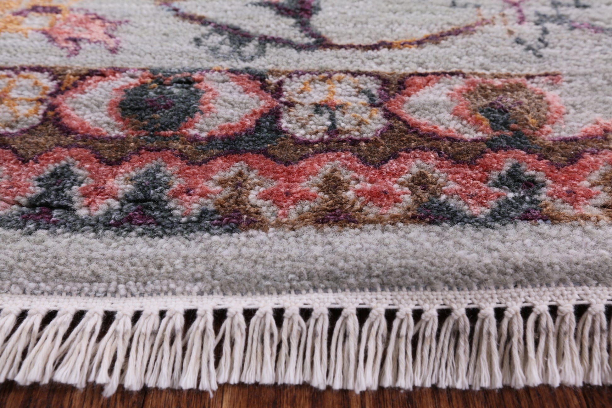 Grey Persian Wool & Silk Handmade Area Rug - 9' 0" X 12' 1" - Golden Nile