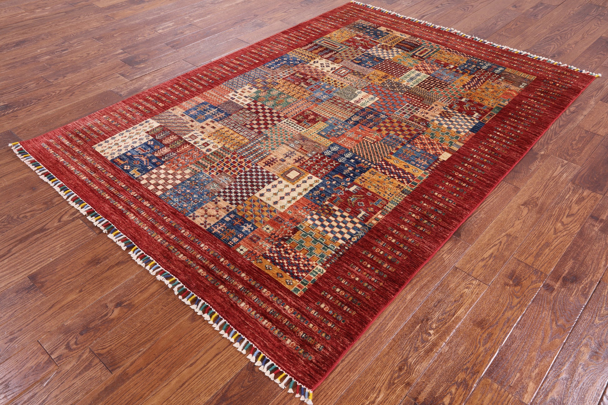 Tribal Persian Gabbeh Hand Knotted Wool Rug - 5' 6" X 7' 10" - Golden Nile