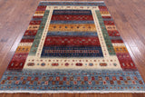Tribal Persian Gabbeh Hand Knotted Wool Area Rug - 5' 9" X 8' 0" - Golden Nile