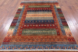 Tribal Persian Gabbeh Handmade Wool Rug - 5' 8" X 7' 11" - Golden Nile