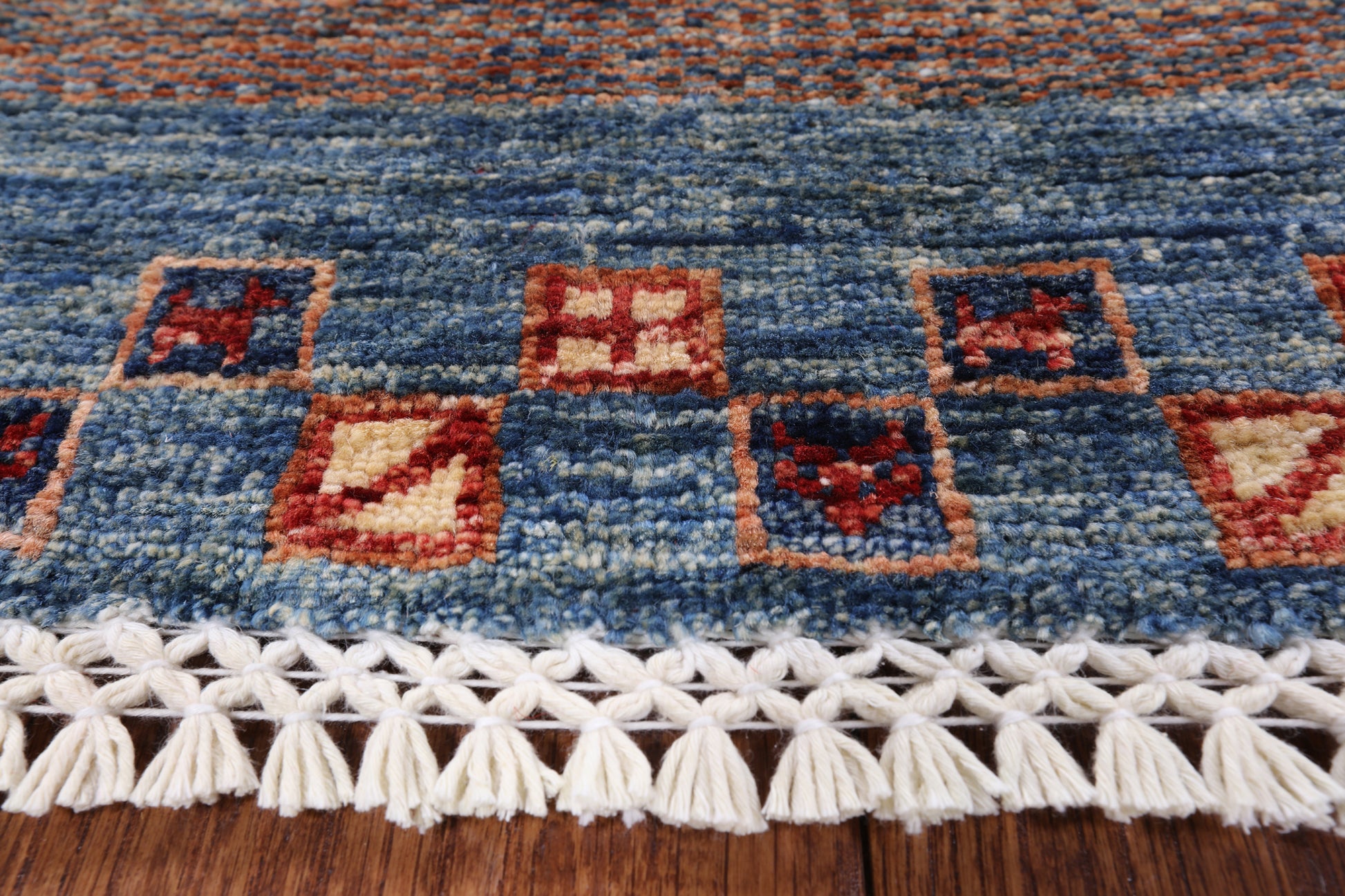 Tribal Persian Gabbeh Handmade Wool Rug - 5' 8" X 7' 11" - Golden Nile