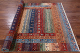 Tribal Persian Gabbeh Handmade Wool Rug - 5' 8" X 7' 11" - Golden Nile