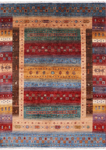 Tribal Persian Gabbeh Hand Knotted Wool Rug - 5' 9