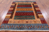 Tribal Persian Gabbeh Hand Knotted Wool Rug - 5' 9" X 7' 10" - Golden Nile