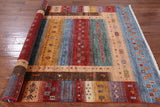 Tribal Persian Gabbeh Hand Knotted Wool Rug - 5' 9" X 7' 10" - Golden Nile