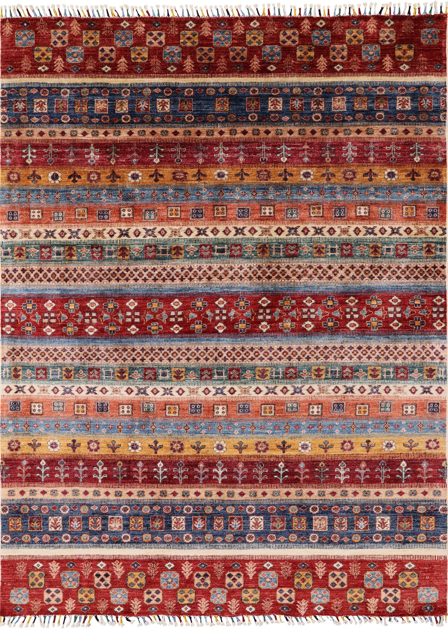 Tribal Persian Gabbeh Hand Knotted Wool Rug - 5' 7" X 7' 6" - Golden Nile