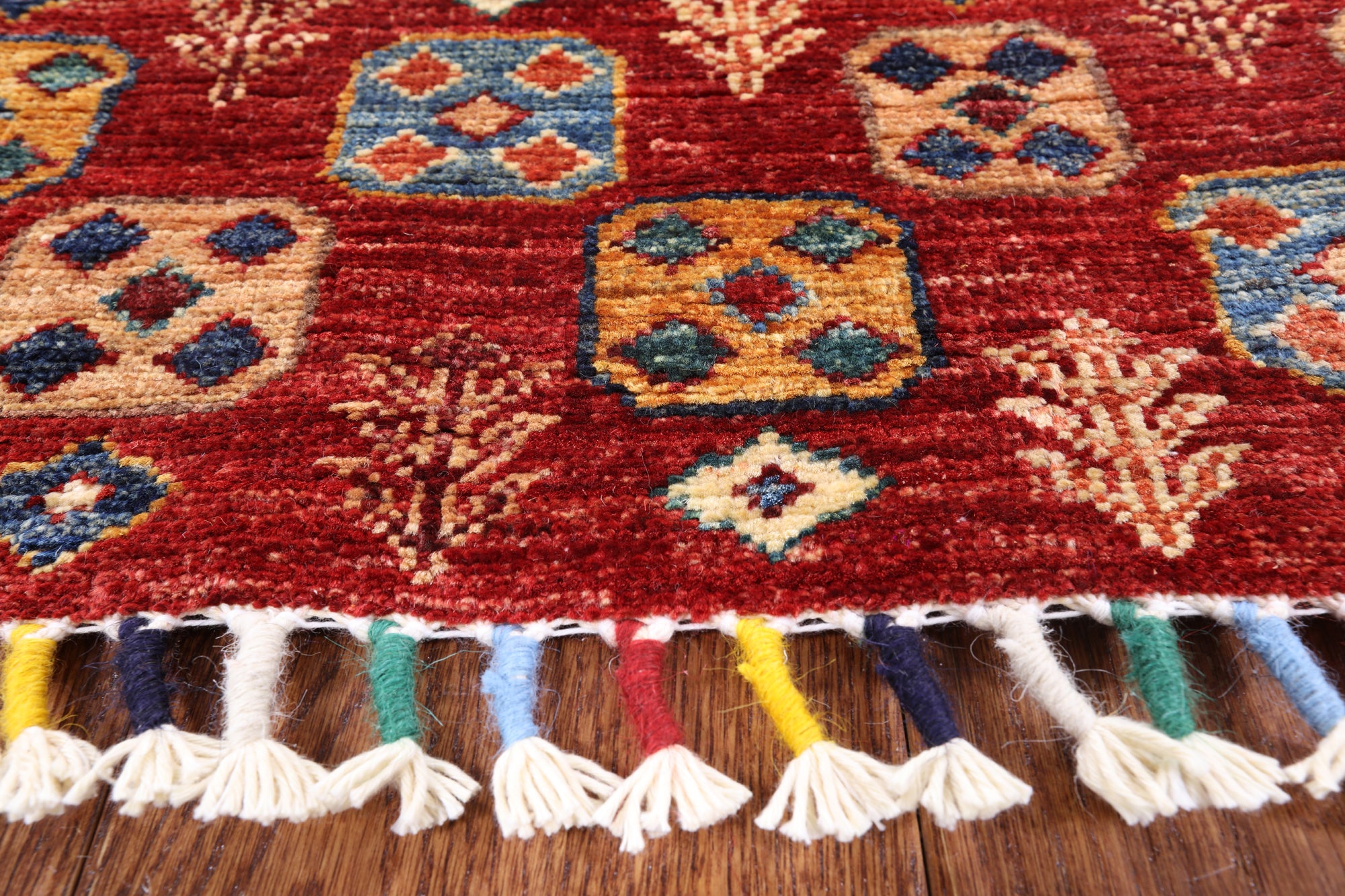 Tribal Persian Gabbeh Hand Knotted Wool Rug - 5' 7" X 7' 6" - Golden Nile