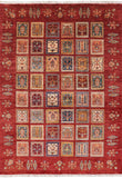 Red Garden Persian Gabbeh Hand Knotted Wool Area Rug - 5' 8" X 7' 9" - Golden Nile