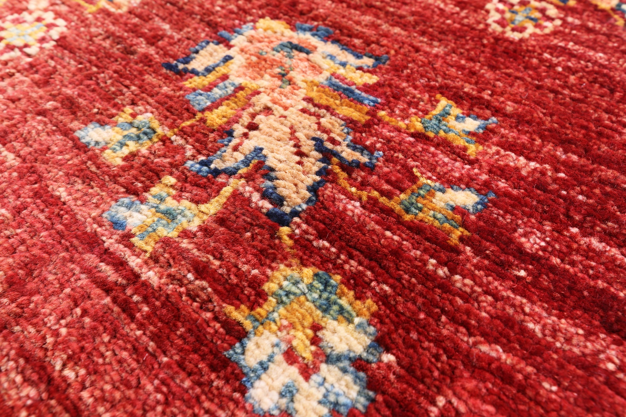 Red Garden Persian Gabbeh Hand Knotted Wool Area Rug - 5' 8" X 7' 9" - Golden Nile