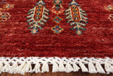 Red Garden Persian Gabbeh Hand Knotted Wool Area Rug - 5' 8" X 7' 9" - Golden Nile