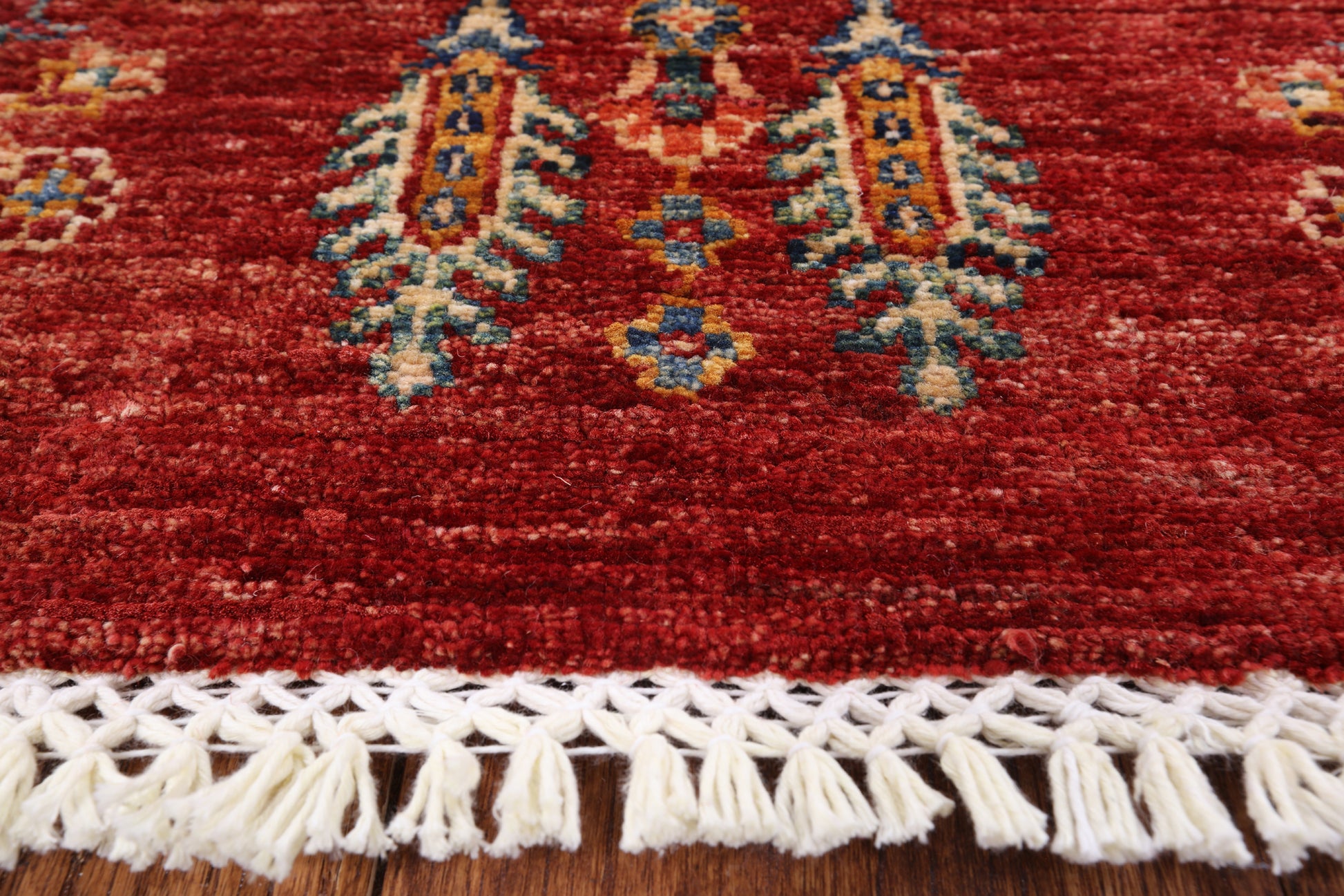 Red Garden Persian Gabbeh Hand Knotted Wool Area Rug - 5' 8" X 7' 9" - Golden Nile
