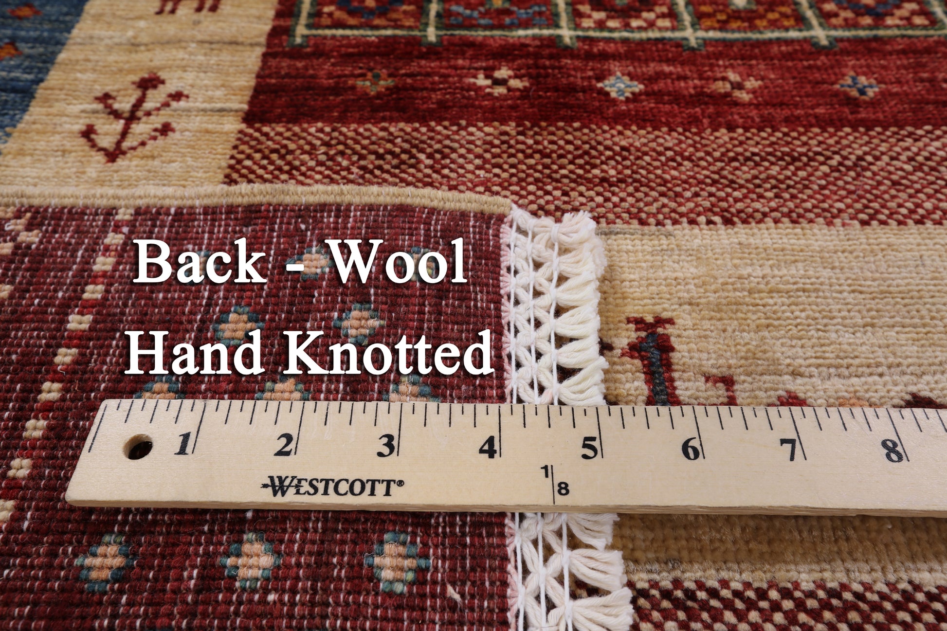 Tribal Gabbeh Hand Knotted Wool Rug - 5' 9" X 7' 8" - Golden Nile