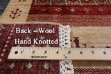 Tribal Gabbeh Hand Knotted Wool Rug - 5' 9" X 7' 8" - Golden Nile