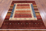 Tribal Gabbeh Hand Knotted Wool Rug - 5' 9" X 7' 8" - Golden Nile
