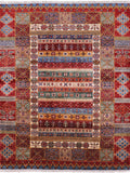 Tribal Persian Gabbeh Handmade Wool Rug - 5' 2" X 6' 6" - Golden Nile