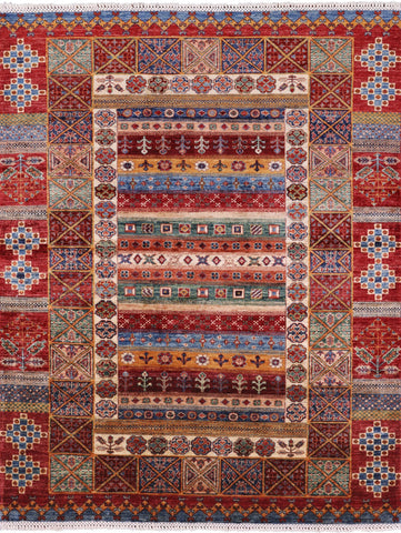 Tribal Persian Gabbeh Handmade Wool Rug - 5' 2