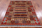 Tribal Persian Gabbeh Handmade Wool Rug - 5' 2" X 6' 6" - Golden Nile