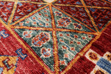Tribal Persian Gabbeh Handmade Wool Rug - 5' 2" X 6' 6" - Golden Nile