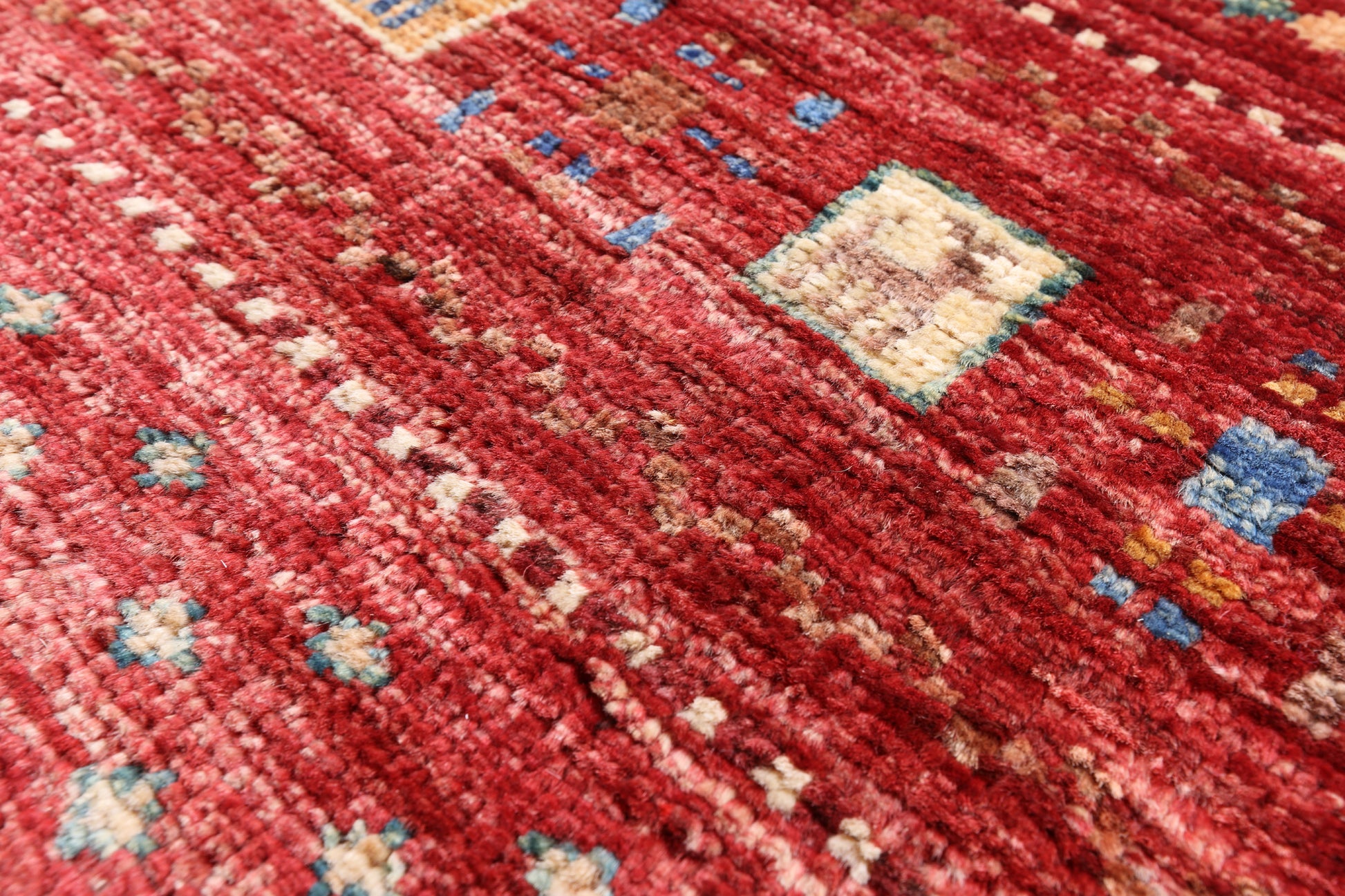 Tribal Gabbeh Hand Knotted Wool Rug - 5' 0" X 6' 7" - Golden Nile