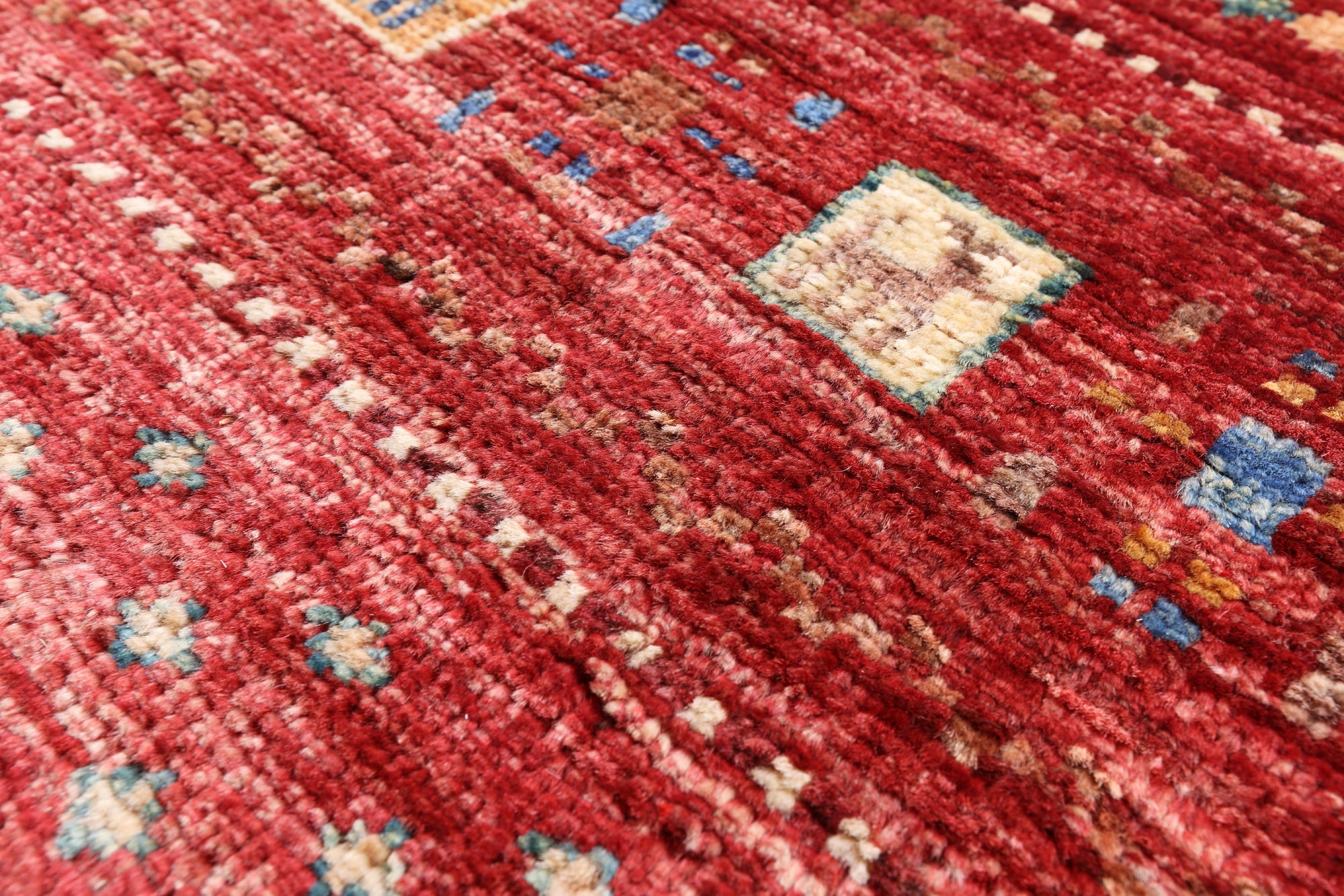 Tribal Gabbeh Hand Knotted Wool Rug - 5' 0" X 6' 7" - Golden Nile