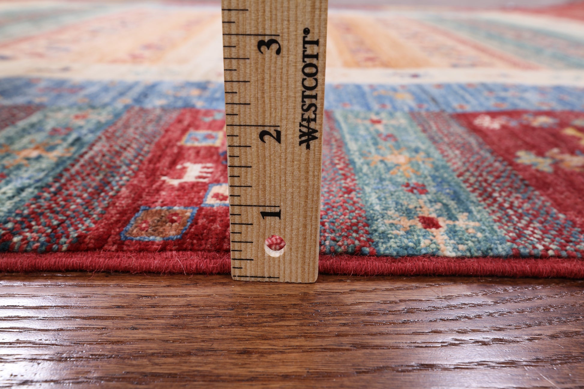 Tribal Gabbeh Hand Knotted Wool Rug - 5' 0" X 6' 7" - Golden Nile