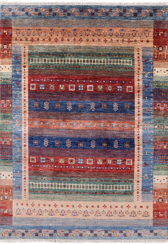 Super Gabbeh Handmade Wool Area Rug - 4' 10