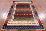 Persian Gabbeh Tribal Handmade Wool Rug - 5' 0" X 7' 7" - Golden Nile