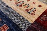 Persian Gabbeh Tribal Handmade Wool Rug - 5' 0" X 7' 7" - Golden Nile
