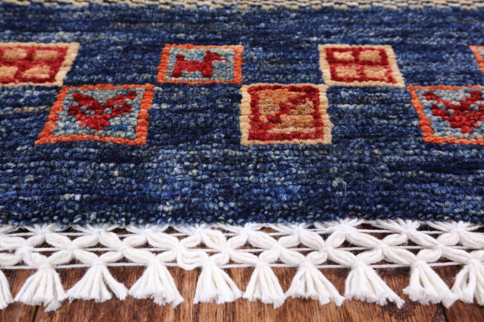 Persian Gabbeh Tribal Handmade Wool Rug - 5' 0" X 7' 7" - Golden Nile